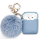 V-Moro Airpods Case for Airpods 2&1, Silicone Protective Accessories Cases/Keychain/Pompom