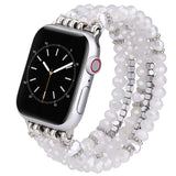 V-Moro Beaded Bracelet 38mm-41mm Series Apple Watch Bands Natural Pearl Beads Handmade Elastic Stretch Strap White