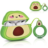 V-Moro case for Apple Airpods Pro，Shockproof Cute Cartoon Avocado Soft Silicone Protective Cover With Keychain，Charging Case Cover