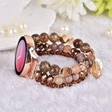 Galaxy active bead bracelet brown crushed beads 20mm