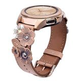 Galaxy watch band 20mm flower leather apricot