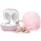 Silicone Hairball Headphone Cover Glitter Rose Gold