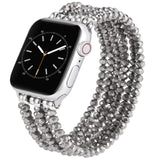 Apple Watch band Black Silver Grey Bead + Black Glossy Connector 38m