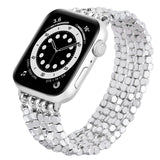 Apple Watch band 5cm square bead 5 clause bracelet black + black glossy connector 38MM