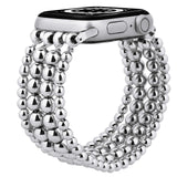 Apple Watch 40mm 38mm 41mm Women's Girls, Fashion Handmade Elastic Stretch Beaded Bracelet Strap for iWatch Collection 7/SE/6/5/4/3/2/1 Strap 40mm/38mm Silver