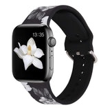 Apple Watch Band 41mm 40mm 38mm, Fadeless Pattern Printed Floral Bands Silicone Replacement