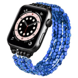 Apple Watch band 5cm square bead 5 clause bracelet black + black glossy connector 38MM