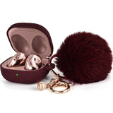 Silicone Hairball Headphone Cover Glitter Rose Gold