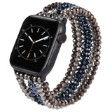 Apple Watch band Black Silver Grey Bead + Black Glossy Connector 38m