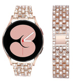 Galaxy watch band 20mm Five Row Diamond Strap Rose Gold