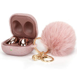 Silicone Hairball Headphone Cover Glitter Rose Gold