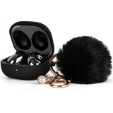 Silicone Hairball Headphone Cover Glitter Rose Gold