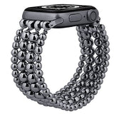 Apple Watch 40mm 38mm 41mm Women's Girls, Fashion Handmade Elastic Stretch Beaded Bracelet Strap for iWatch Collection 7/SE/6/5/4/3/2/1 Strap 40mm/38mm Silver