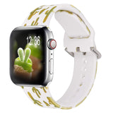 Apple Watch Band 41mm 40mm 38mm, Fadeless Pattern Printed Floral Bands Silicone Replacement