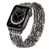 Apple Watch band 5cm square bead 5 clause bracelet black + black glossy connector 38MM