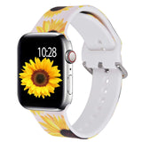 Apple Watch Band 41mm 40mm 38mm, Fadeless Pattern Printed Floral Bands Silicone Replacement