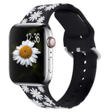 Apple Watch Band 41mm 40mm 38mm, Fadeless Pattern Printed Floral Bands Silicone Replacement