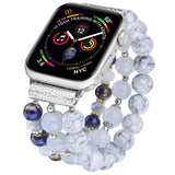 Apple Watch band Blue Beads Leaf Diamonds